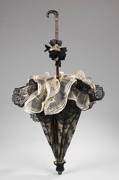 Parasol, Dupuy (French), silk, wood, metal, synthetic, French