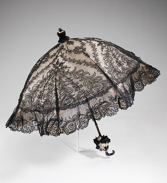 Parasol, Dupuy (French), silk, wood, metal, synthetic, French 