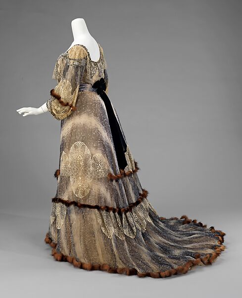 Evening dress, Raudnitz and Co. - Huet and Chéruit (French), silk, fur, French
