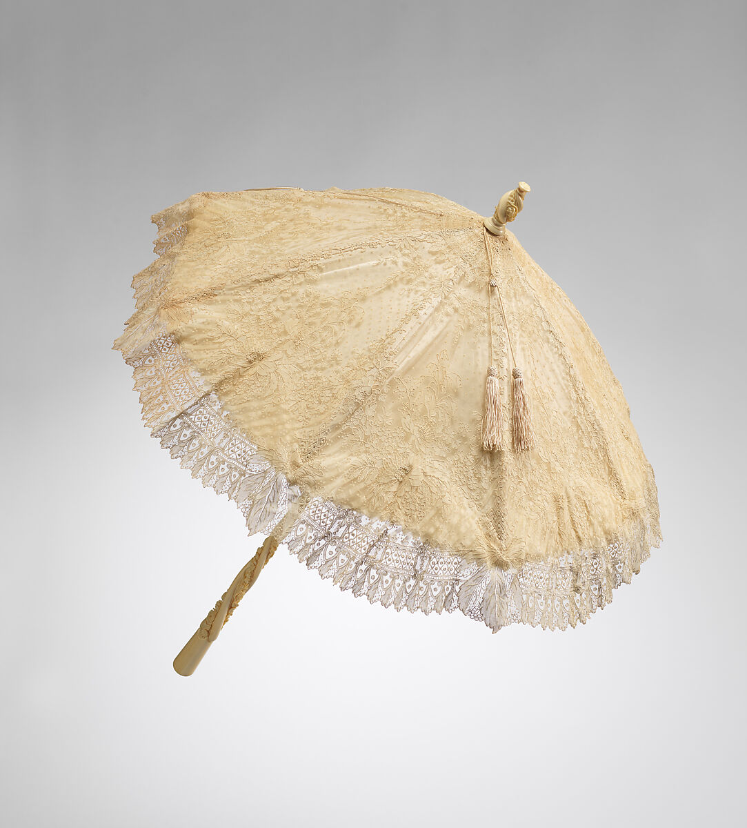 Parasol, silk, metal, ivory, French