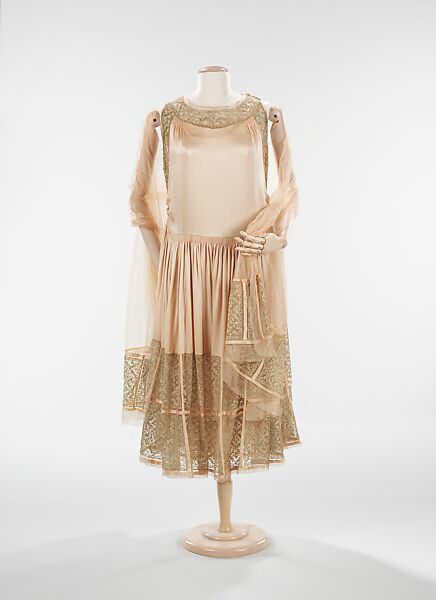 Evening dress, House of Lanvin (French, founded 1889), silk, metal, French 