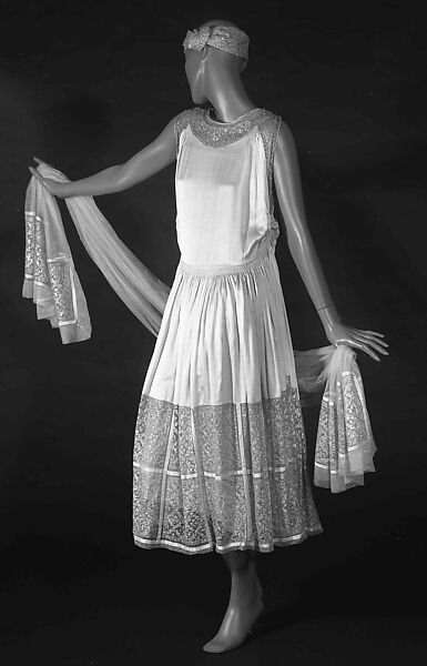 Evening dress, House of Lanvin (French, founded 1889), silk, metal, French