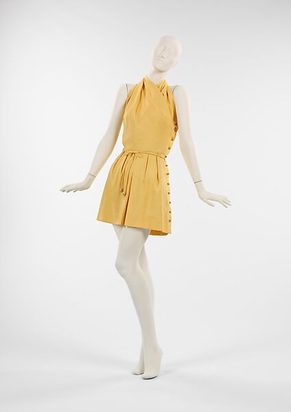 Playsuit, Claire McCardell (American, 1905–1958), linen, wood, American 