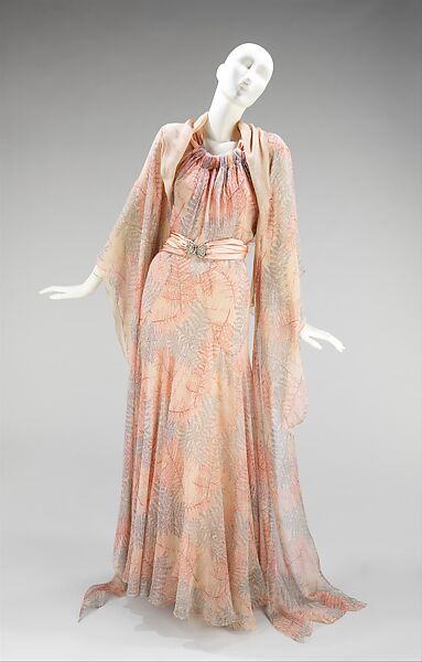 Evening ensemble, House of Vionnet (French, active 1912–14; 1918–39), silk, French