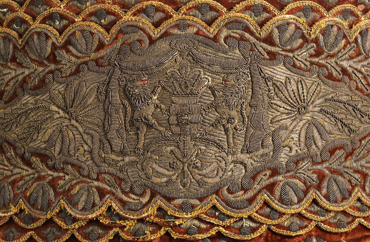 Belt, leather, silk, metal, European