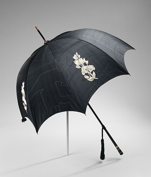 Parasol, Tiffany &amp; Co. (1837–present), silk, wood, metal, glass, linen, American 