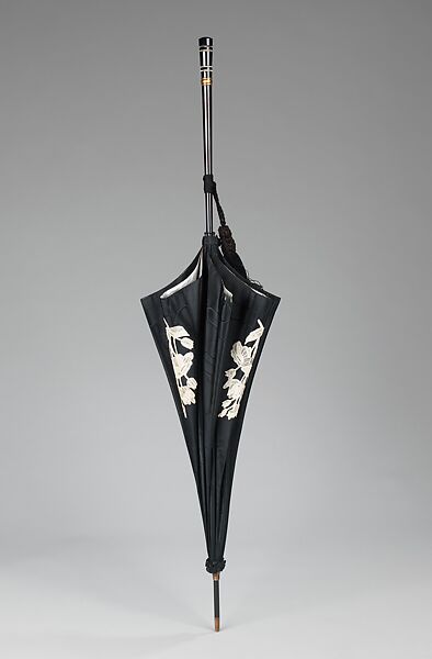 Parasol, Tiffany &amp; Co. (1837–present), silk, wood, metal, glass, linen, American