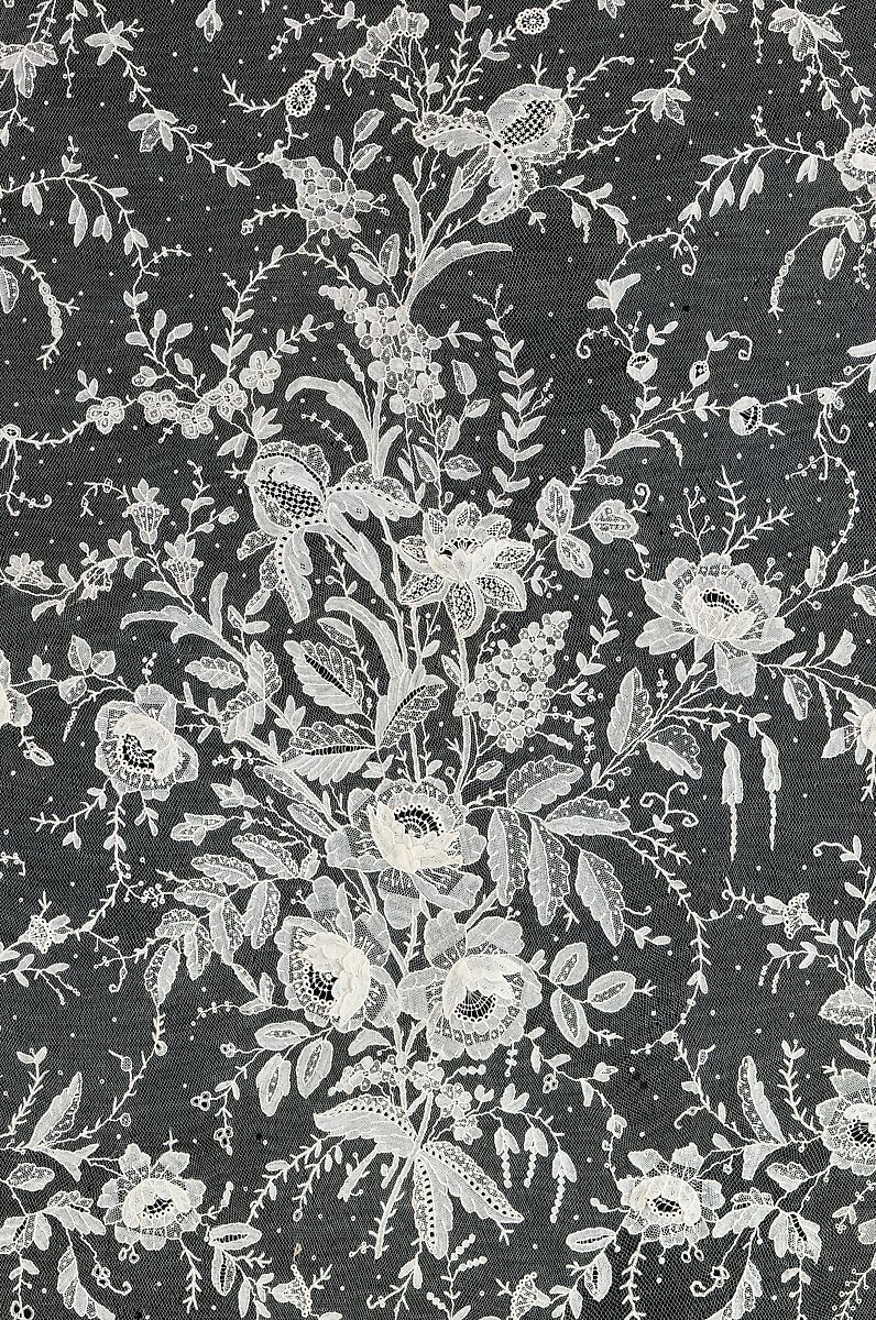 Wedding veil, silk, linen, Belgian