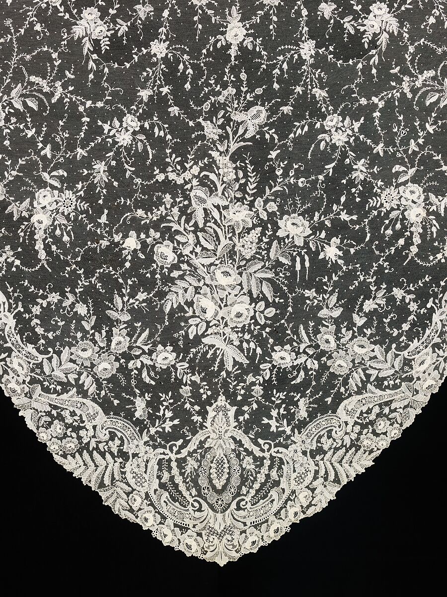 Wedding veil, silk, linen, Belgian