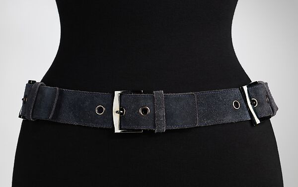 Belt, Yves Saint Laurent (French, founded 1961), leather, metal, French 
