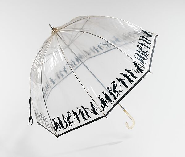 Umbrella, Bergdorf Goodman (American, founded 1899), plastic (vinyl), silk, metal, American 