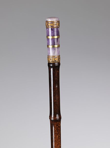 Parasol, silk, wood, metal, quartz, French