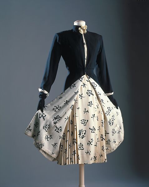 Ensemble, House of Chanel (French, founded 1910), silk, wool, leather, French