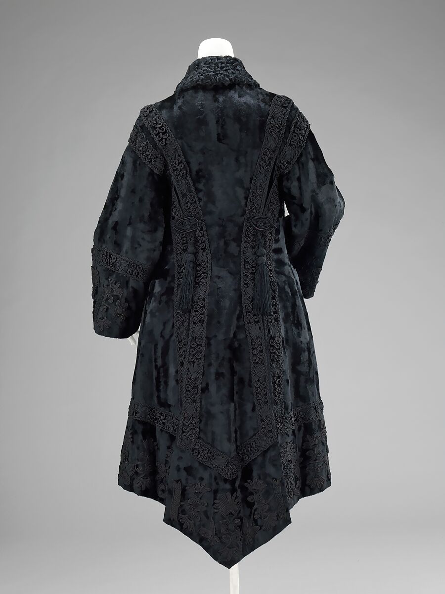 Evening coat, Henry, Darling &amp; Company (Scottish), silk, fur, Scottish