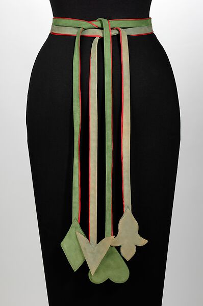 Belt, Elizabeth Hawes (American, Ridgewood, New Jersey 1903–1971 New York), leather, silk, American 