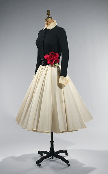 Dinner dress, Traina-Norell (American, founded 1941), wool, cotton, American