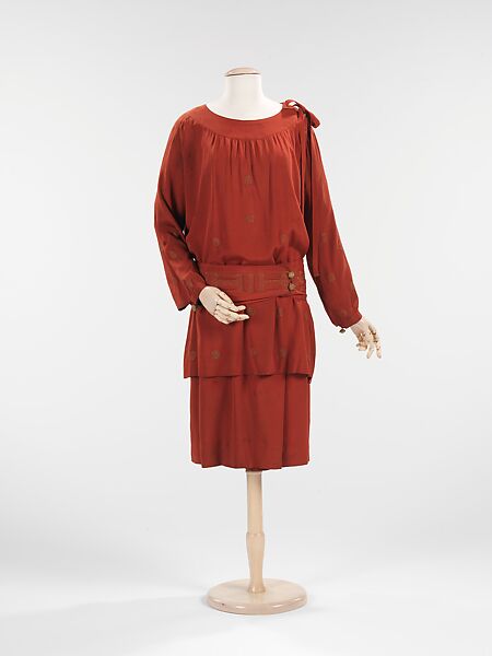 Evening dress, House of Lanvin (French, founded 1889), silk, metal, French 