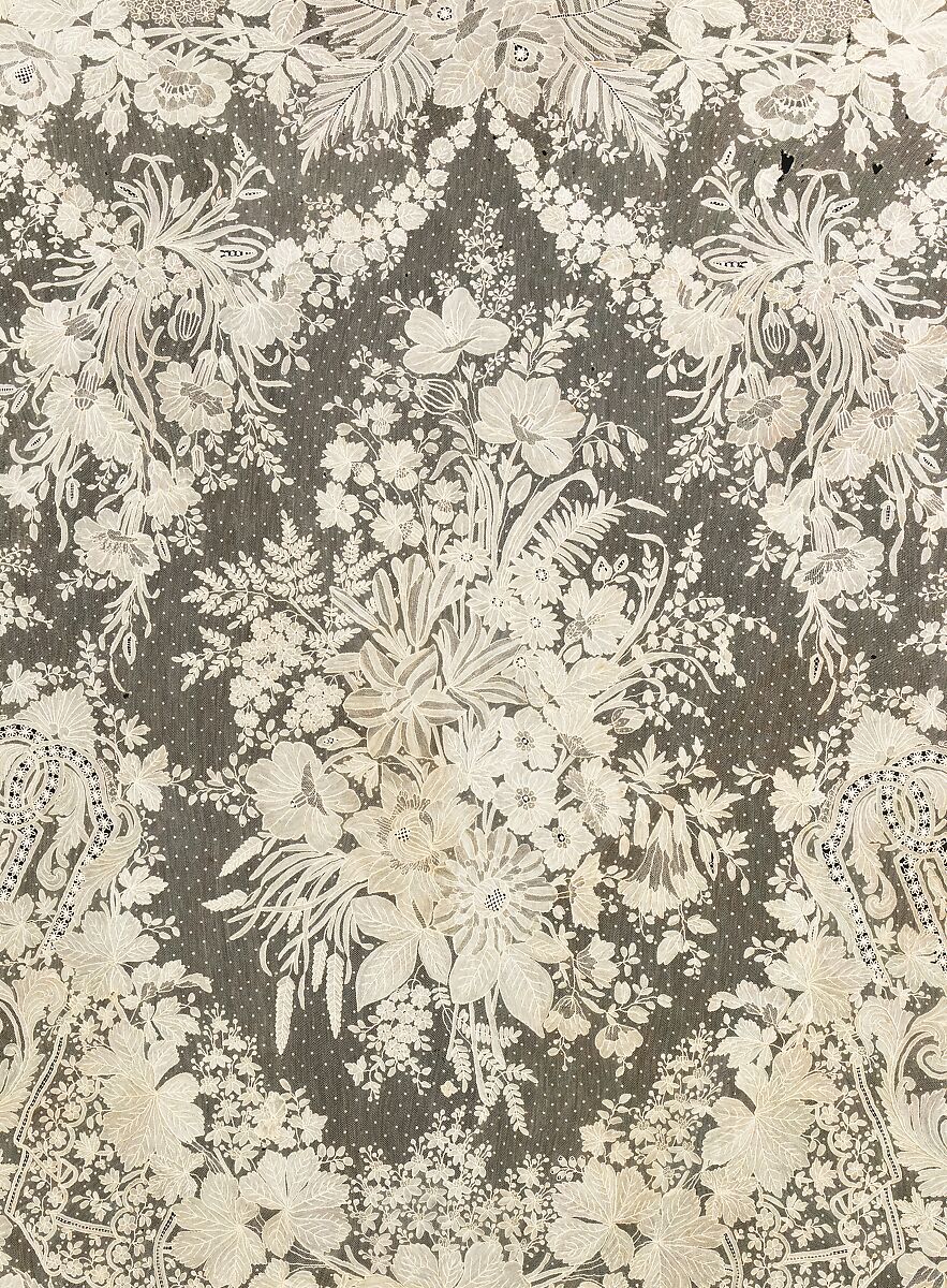 Shawl, linen, silk, Belgian