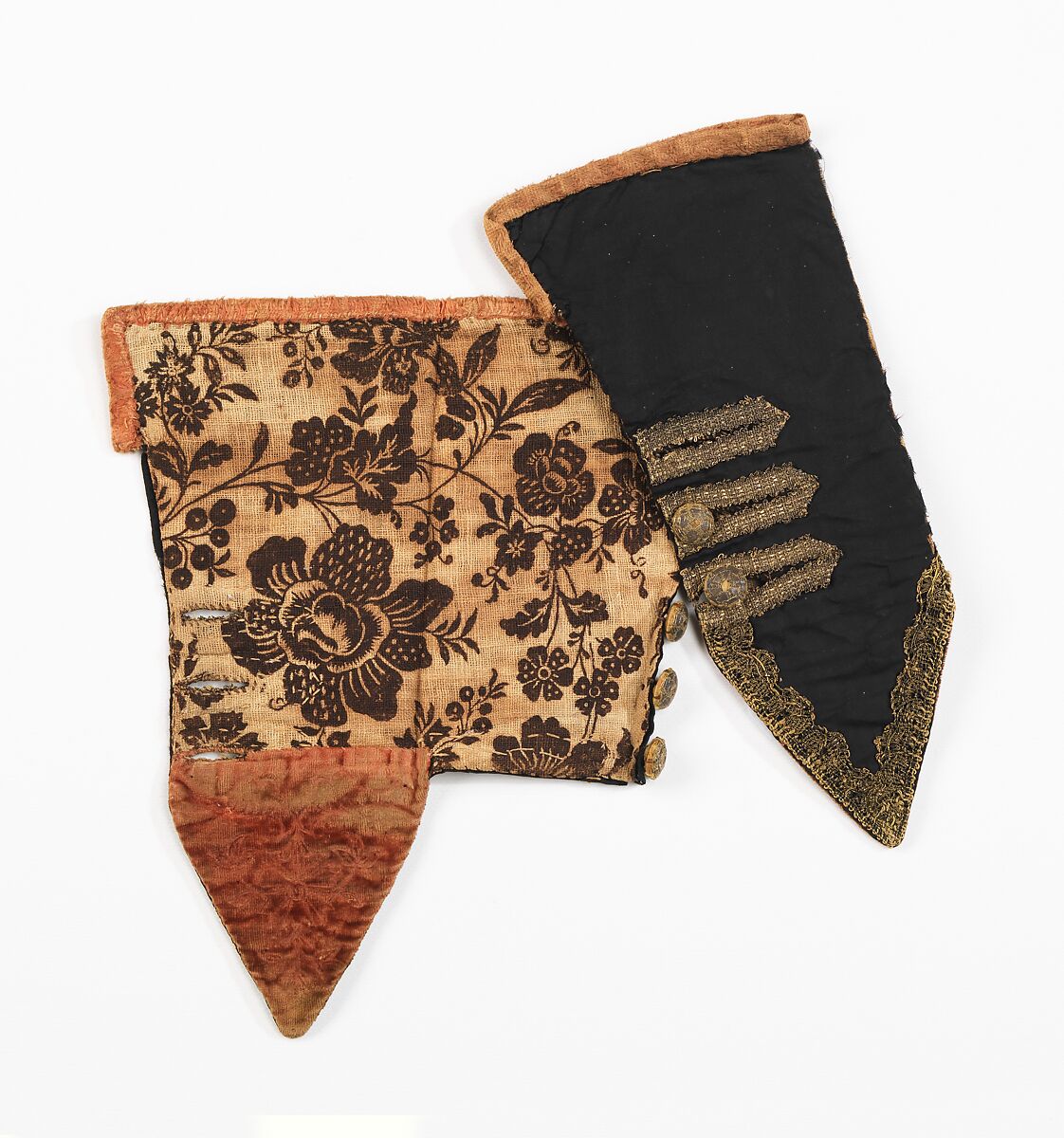 Mitts, silk, metal, cotton, British