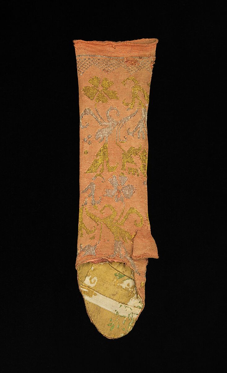 Mitts, silk, metal, European