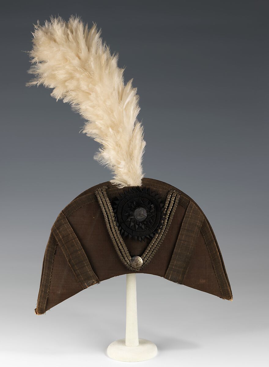 Military ensemble, wool, linen, silk, metal, paper, feather, wood, American