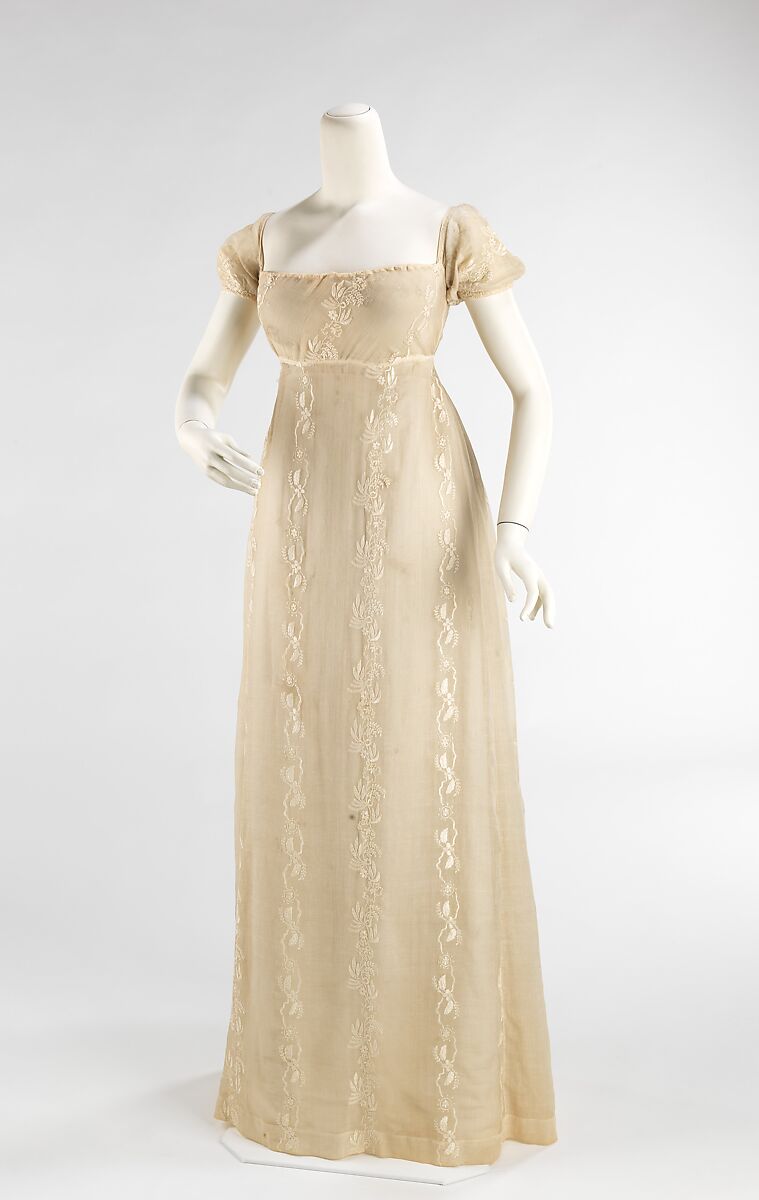 Evening dress, cotton, American or European 