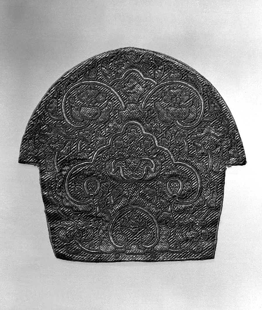 Headdress, silk, metal, linen, Russian