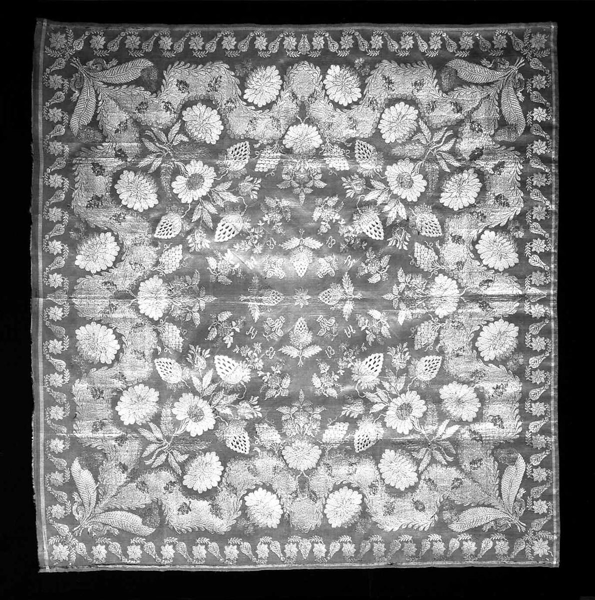 Headscarf, silk, metal, Russian