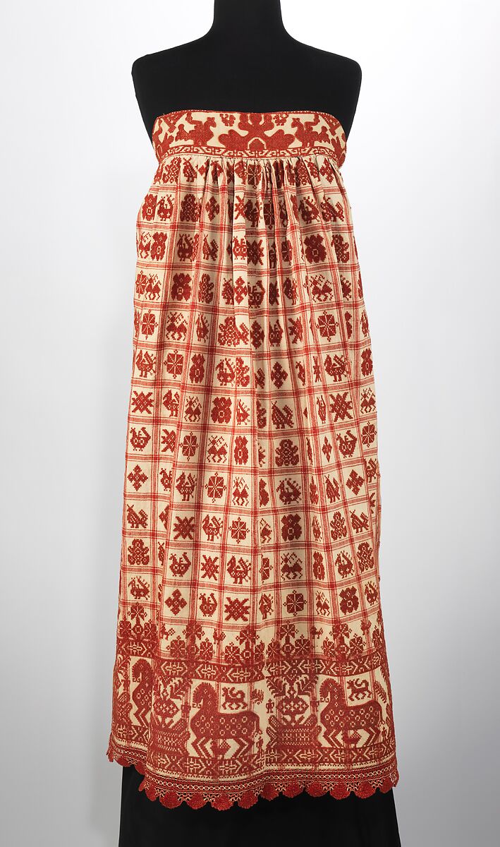 Apron, linen, cotton, Russian 