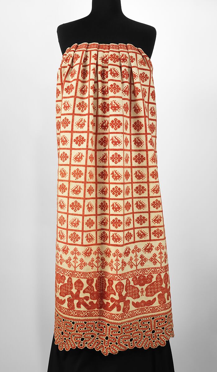 Apron, linen, cotton, Russian 