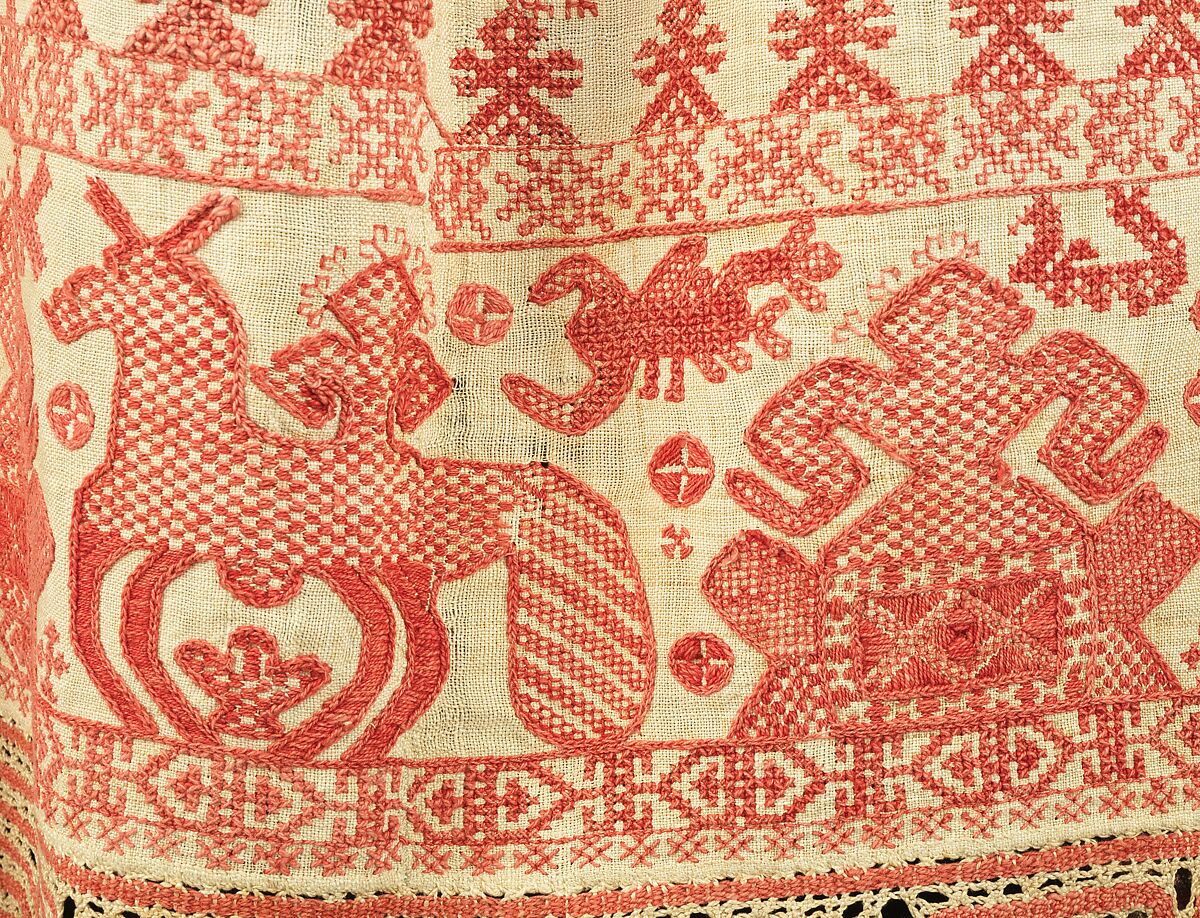 Apron, linen, cotton, Russian