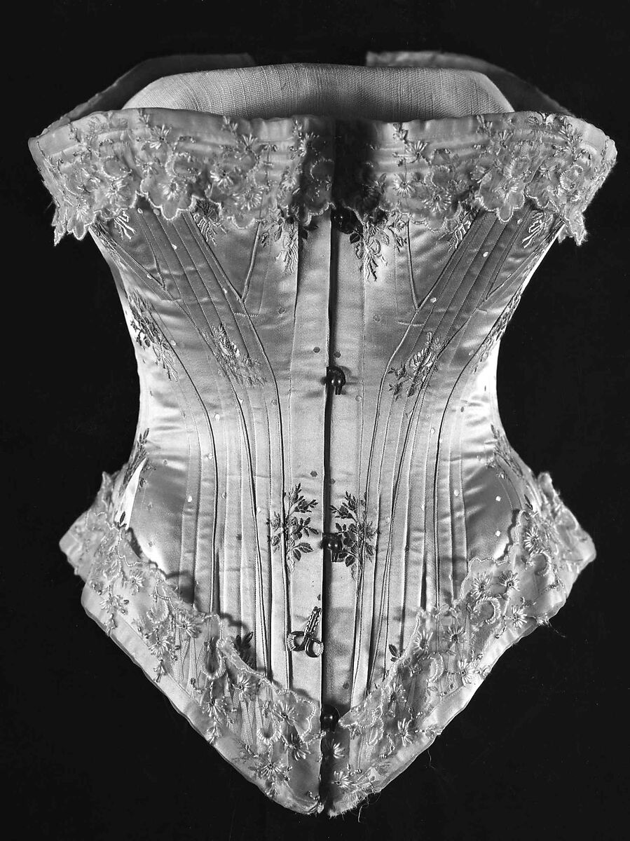 Corset, silk, bone, metal, French
