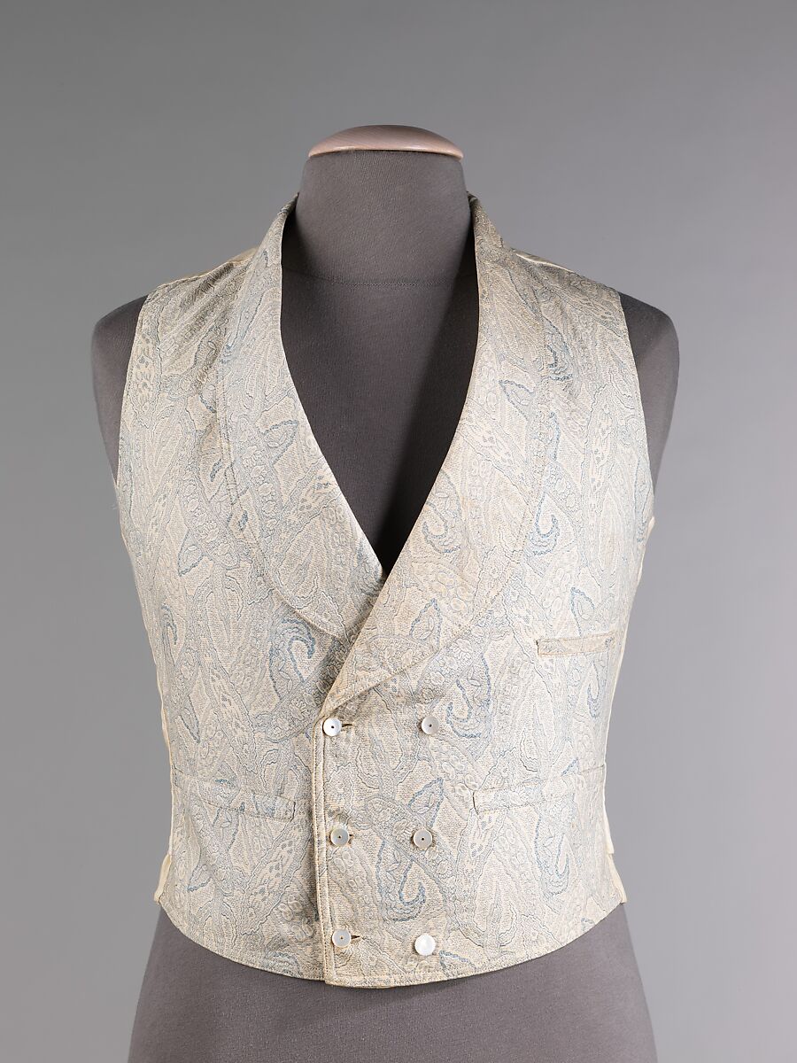 Vest, cotton, mother-of-pearl, American 