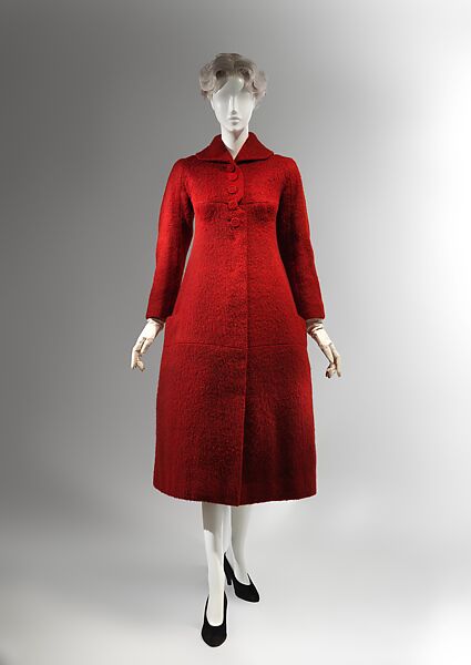 Coat, Charles James (American, born Great Britain, 1906–1978), wool, silk, American 