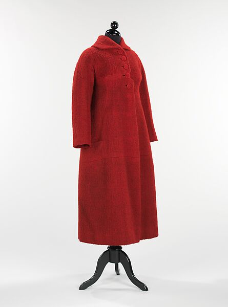 Coat, Charles James (American, born Great Britain, 1906–1978), wool, silk, American