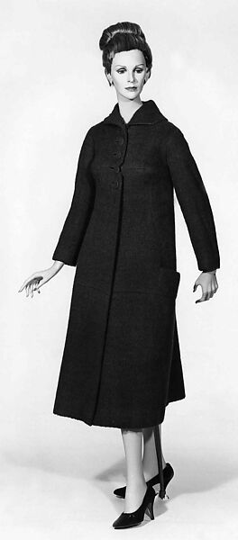 Coat, Charles James (American, born Great Britain, 1906–1978), wool, silk, American