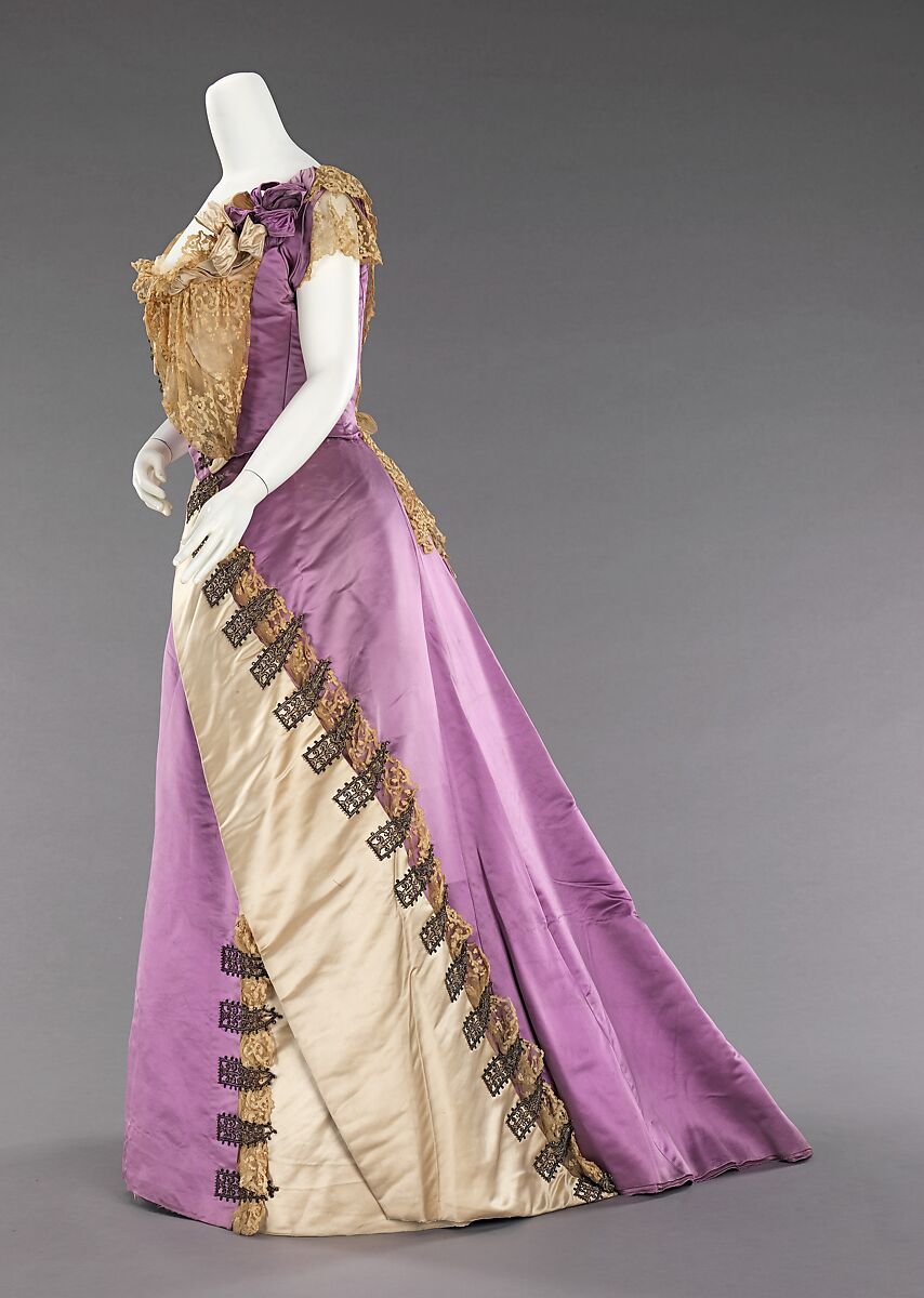 Evening dress, House of Worth (French, 1858–1956), silk, French