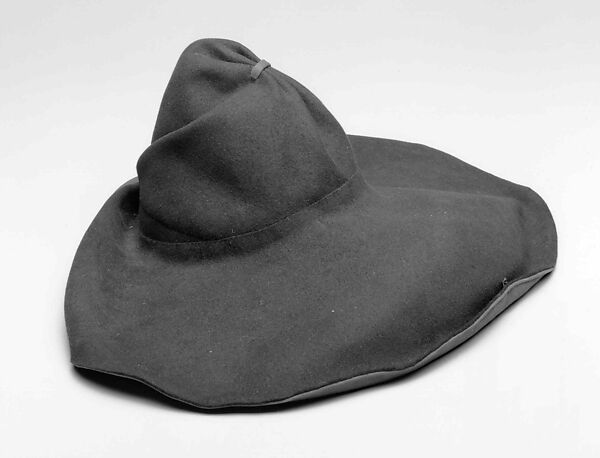 Hat, Sally Victor (American, 1905–1977), wool, leather, American