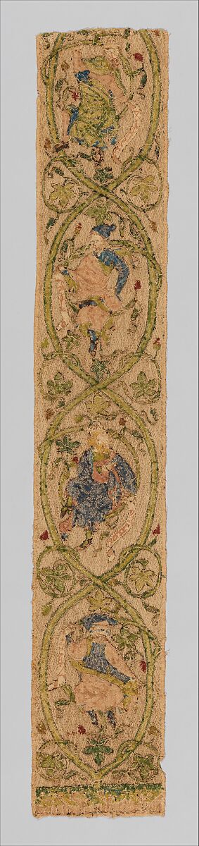 Orphrey, metal, silk, linen, British