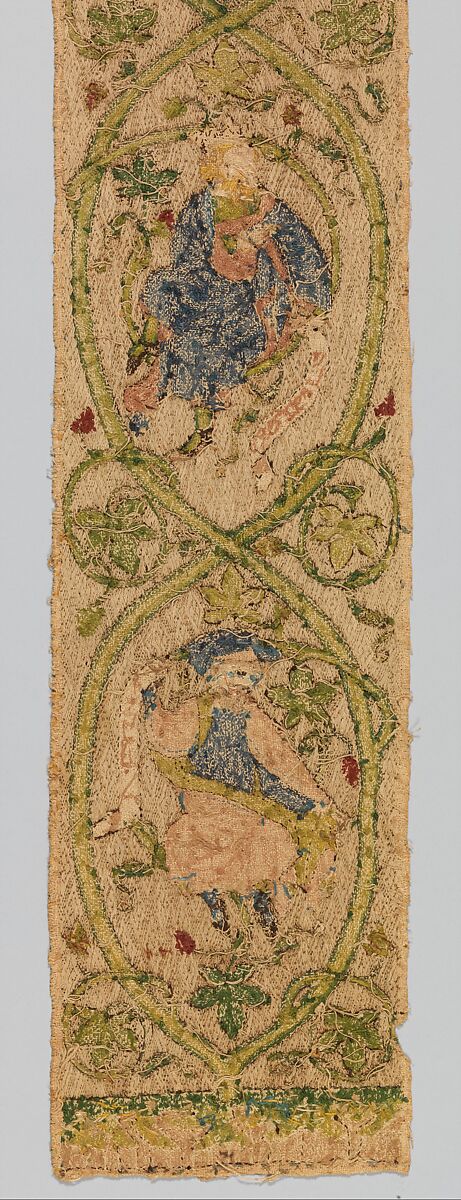 Orphrey, metal, silk, linen, British