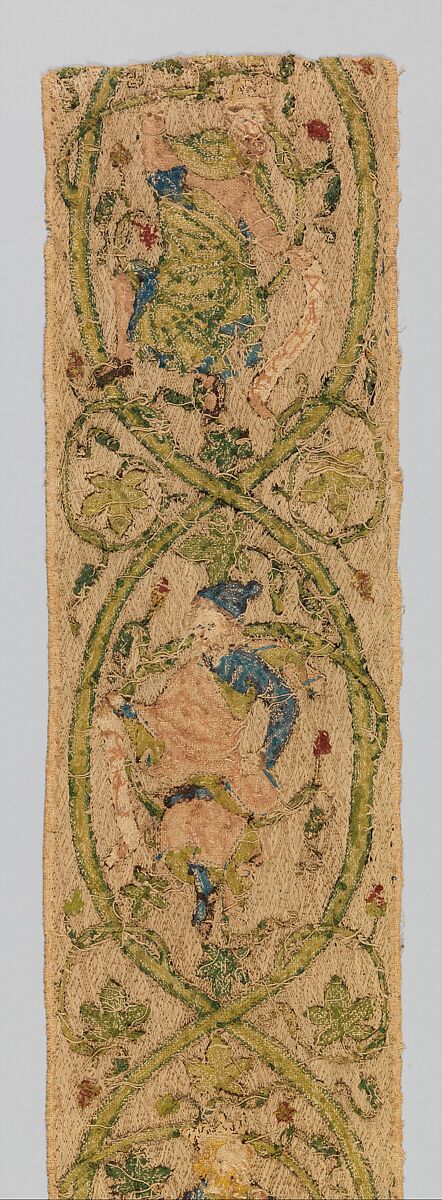 Orphrey, metal, silk, linen, British