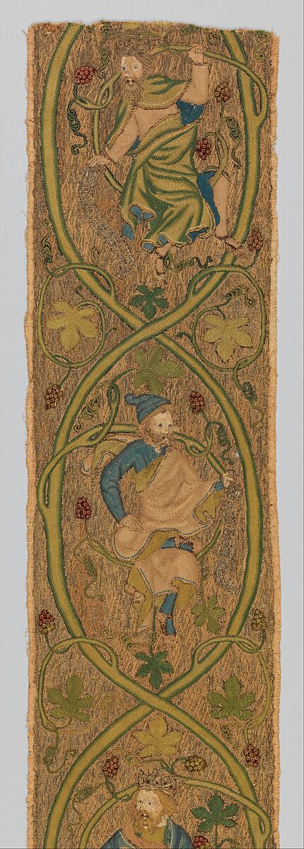 Orphrey, metal, silk, linen, British