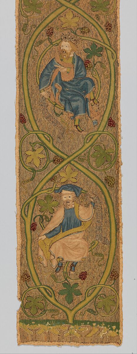 Orphrey, metal, silk, linen, British