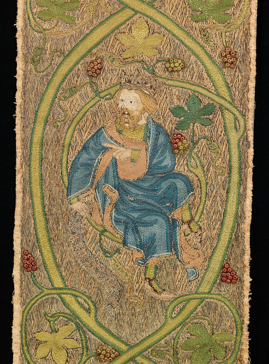 Orphrey, metal, silk, linen, British