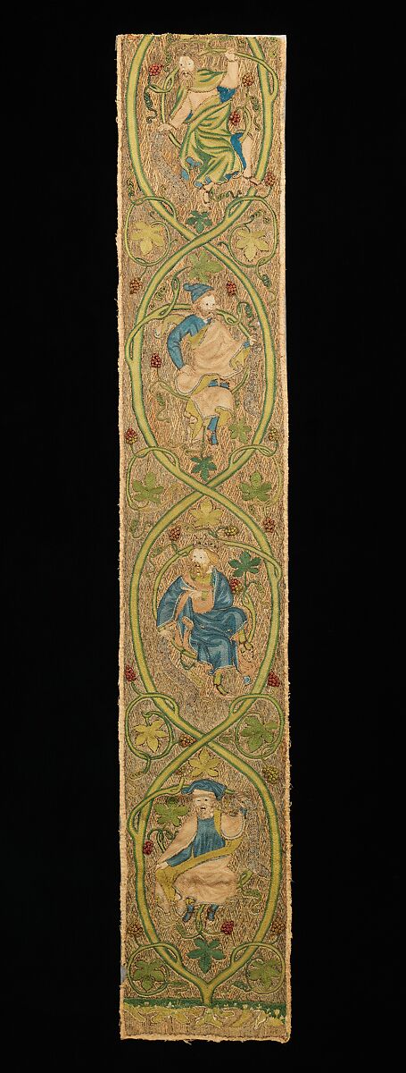 Orphrey, metal, silk, linen, British