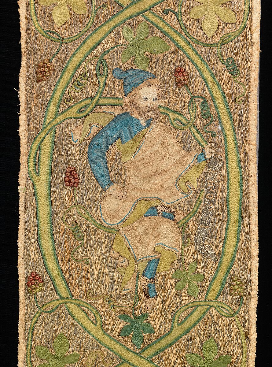 Orphrey, metal, silk, linen, British