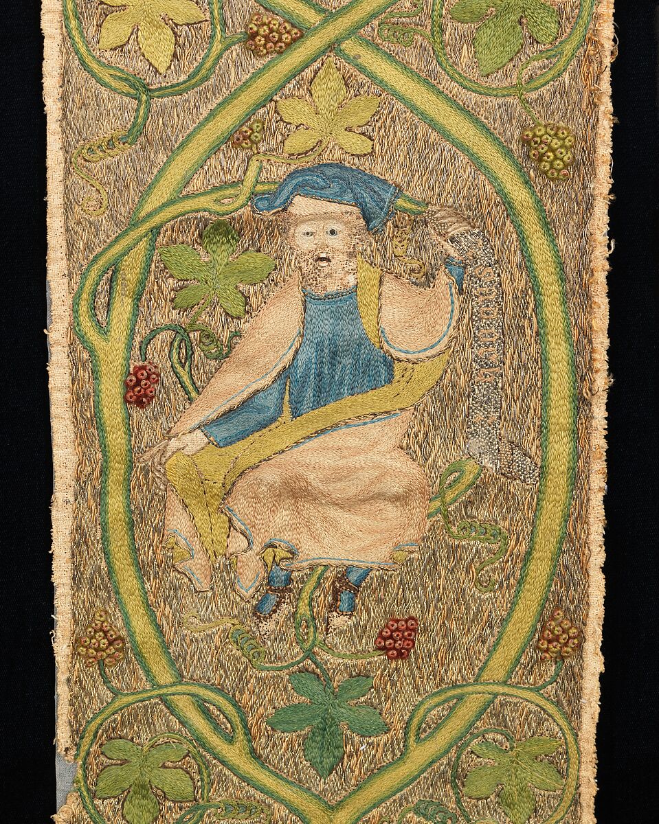 Orphrey, metal, silk, linen, British