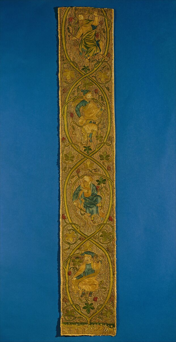 Orphrey, metal, silk, linen, British