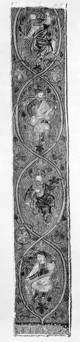 Orphrey, metal, silk, linen, British