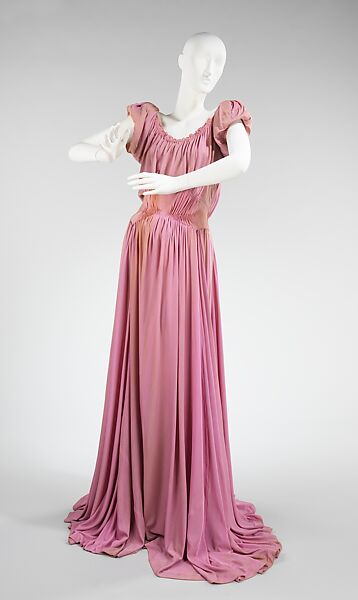 Evening dress, Charles James (American, born Great Britain, 1906–1978), silk, leather, American 